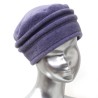 Chapeau, toque femme couleur lavande en polaire. 8 couleurs disponibles, 2 hauteurs proposées, 2 plis. Fabrication française