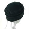 Chapeau, toque femme couleur noire en polaire. 8 couleurs disponibles, 2 hauteurs proposées, 2 plis. Fabrication française