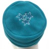 Chapeau, toque femme en polaire bleu pétrole avec broderies. 5 couleurs disponibles. Fabrication française