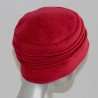 Chapeau, toque femme rouge en polaire. 8 couleurs disponibles, 3 plis. Fabrication française