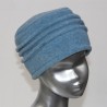 Chapeau, toque femme bleu ciel en polaire. 8 couleurs disponibles, 3 plis. Fabrication française