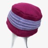 Chapeau, toque femme bicolore, Fushia et lavande en polaire. 3 plis. Taille unique. Fabrication française.