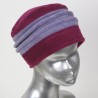 Chapeau, toque femme bicolore, Fushia et lavande en polaire. 2 plis. Taille unique. Fabrication française.