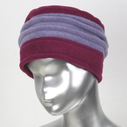 Chapeau, toque femme bicolore, Fushia et lavande en polaire. 2 plis. Taille unique. Fabrication française.