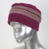 Chapeau, toque femme bicolore, Fushia et vieux rose en polaire. 2 plis. Taille unique. Fabrication française.