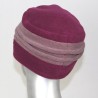 Chapeau, toque femme bicolore, Fushia et vieux rose en polaire. 2 plis. Taille unique. Fabrication française.