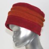 Chapeau, toque femme bicolore, rouge et orange en polaire. 2 plis. Taille unique. Fabrication française.