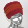 Chapeau, toque femme bicolore, rouge et orange en polaire. 2 plis. Taille unique. Fabrication française.